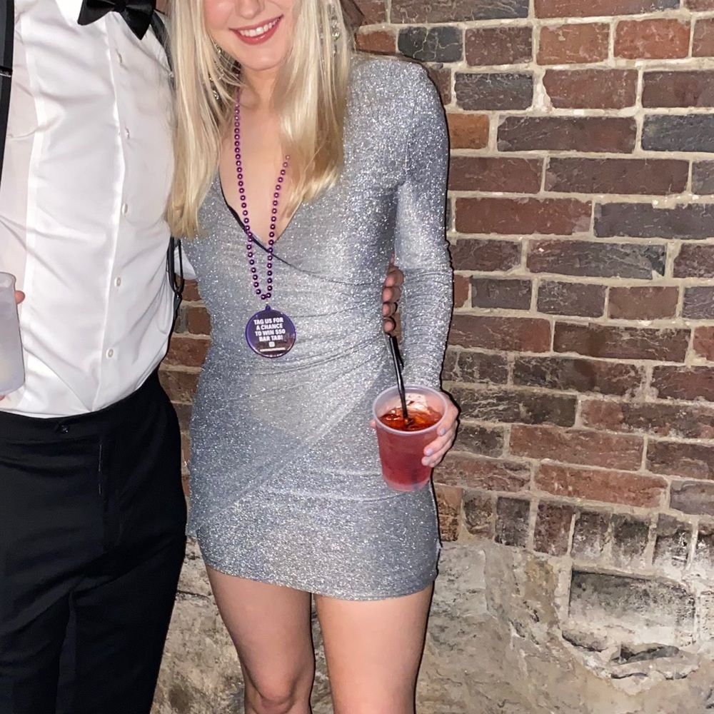 Silver wrap dress